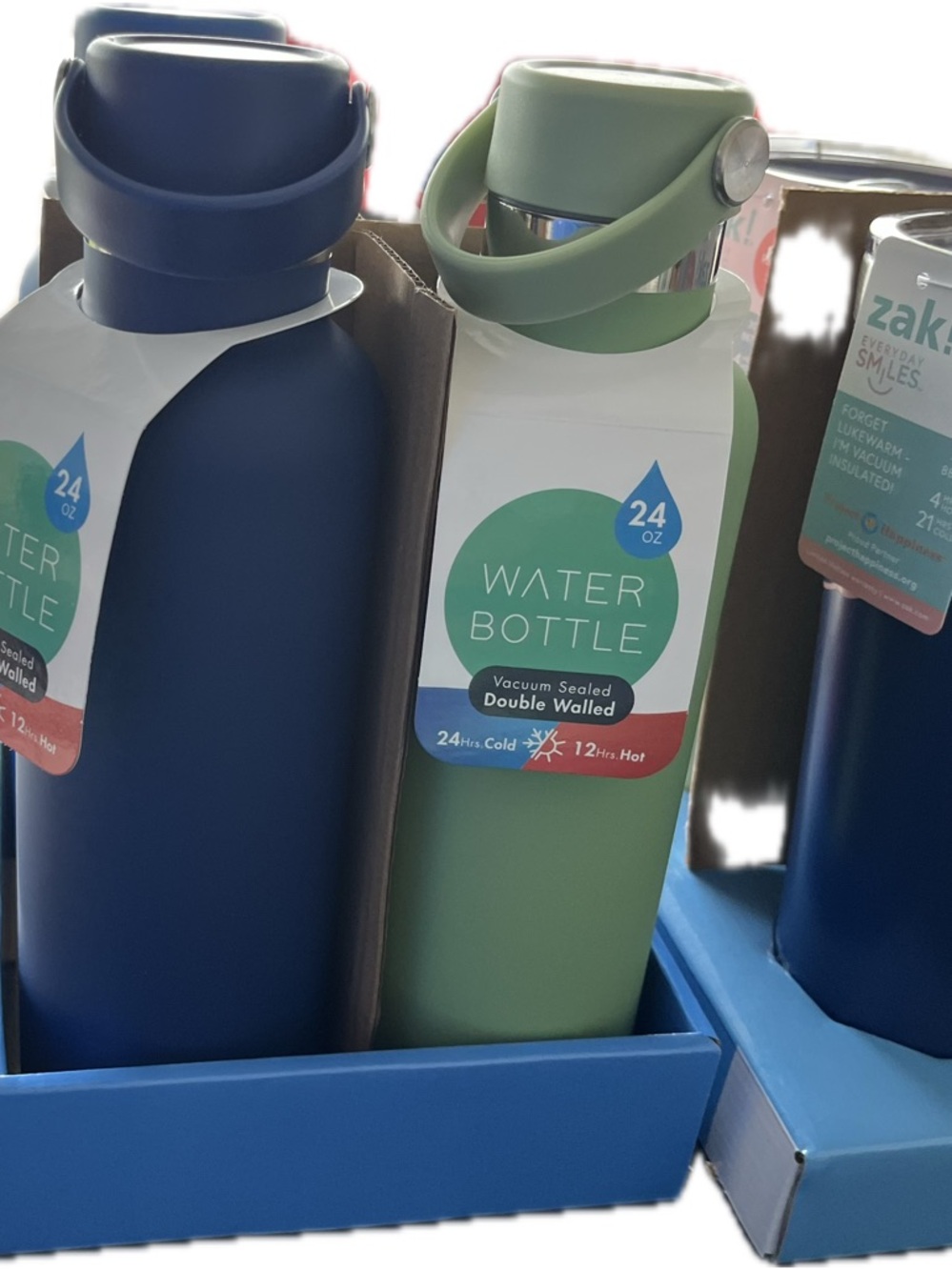 24oz Double-Walled Water Bottle - Seafoam Green